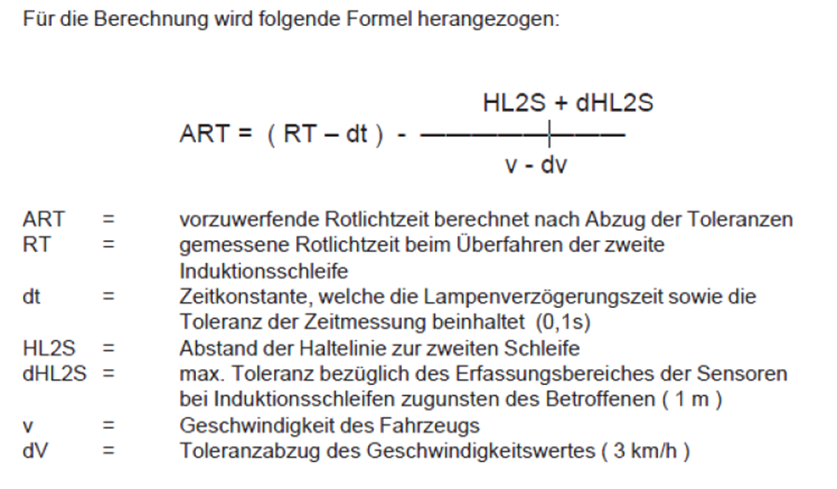 Ermittlung der Rotzeit nach GATSO GTC-GS11 Gebrauchsanweisung